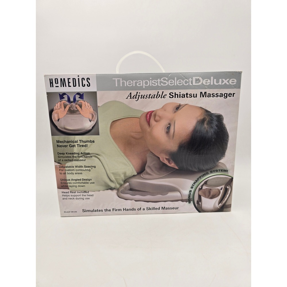 HoMedics TherapistSelect Deluxe Adjustable Shiatsu Massager SM-200 Grey